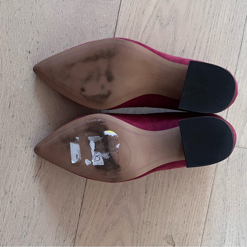 Steve Madden red suede block heels - Picture 3 of 5